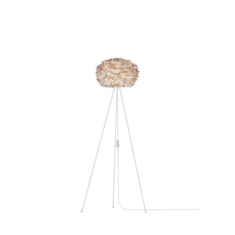 Eos 63'' Tripod Floor Lamp, White, Light Brown, 56" H