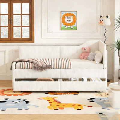Twin Size L-Shaped Corduroy Daybed