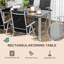 Western 7 Piece Garden Dining Set with 6 Folding Reclining Chairs Black
