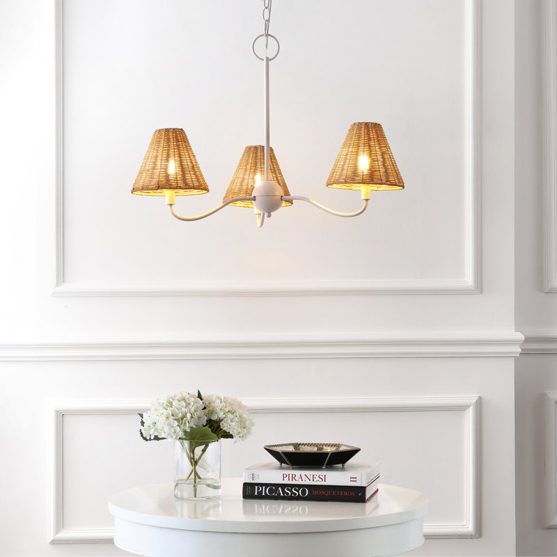 Lustre à DEL Grady Coastal Farmhouse, Blanc, 3