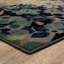 Tapis bleu / orange / beige à motif floral Siyuan-1631816090