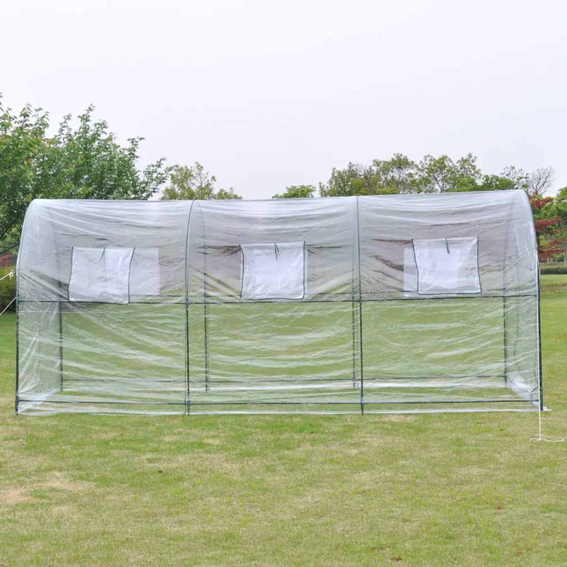 Greenhouse Transparent PVC Cover with Powder Coated Steel Frame Large Portable Growing House