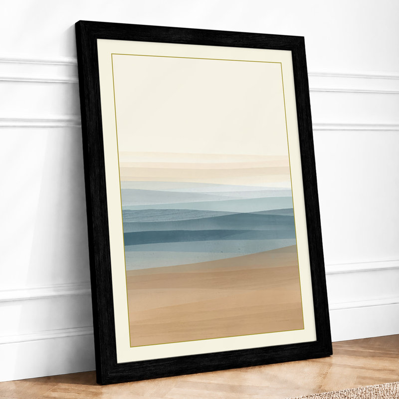 Quiet Seaside Moment Coastal - Framed Print, Black, A3 - 42.0 x 29.7 cm