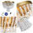 Blaise 3-Light 13.75"W White Solid Wood+Brushed Gold Metal Dimmable Flush Mount