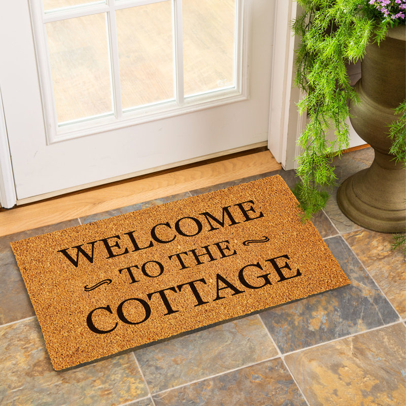 Tapis de porte extérieur antidérapant Welcome to the Cottage 16 po x 28 po