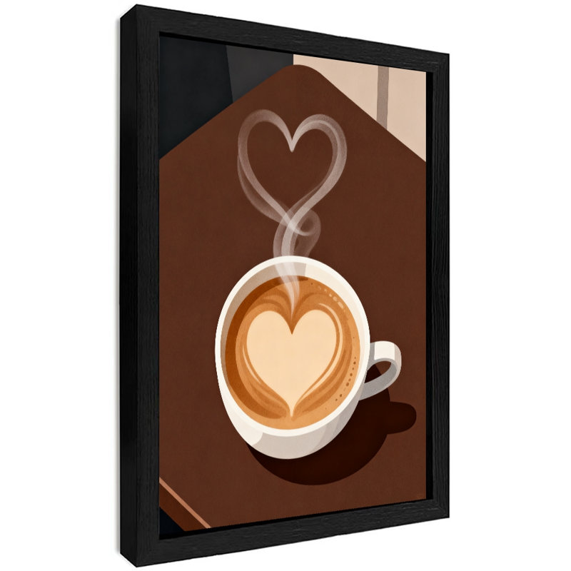 «Black Love Vintage Love Coffee», impression murale encadrée de style rétro, H 11 po x l 9 po