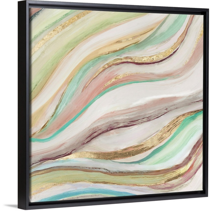 "Pastel Waves II" par Tom Reeves, reproduction d’art sur toile, H 32 po x l 32 po x P 1,75 po, Cadre noir