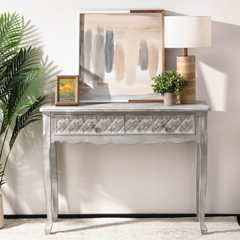 Tramia 42" Console Table With 2 Drawers, Gray
