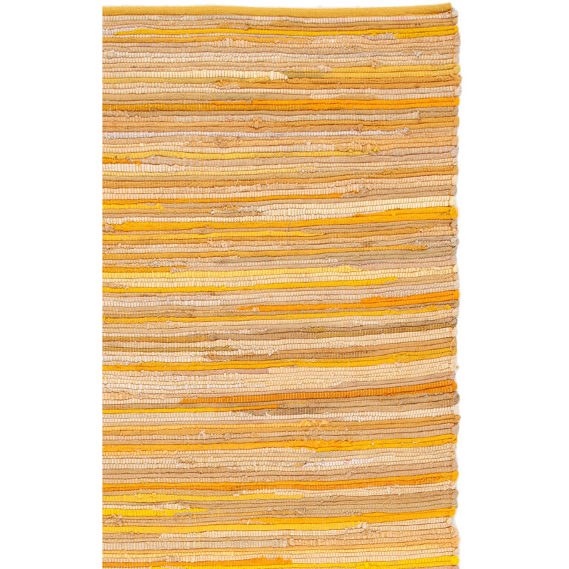 Tapis rayé en coton tissé à la main Caldina, Rectangle 3 pi x 5 pi