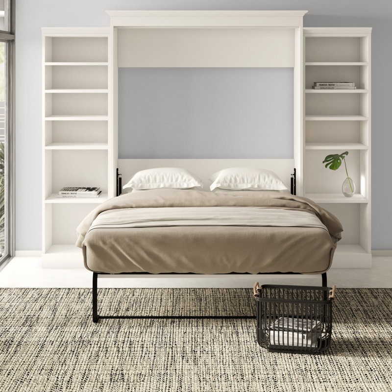 Alvaretta Murphy Storage Bed, White, Full