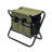Iron Frame Utility Stool with Olive Canvas Seat-354726756