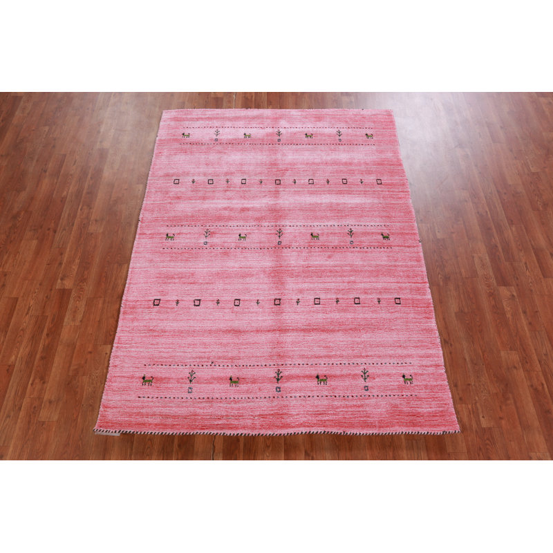 Tapis rose fait à la main Gabbeh 5 x 7