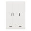 Garde-robe 3 portes avec tiroirs, tablettes et tringle
