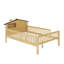 Lit plateforme en bois avec tête de lit en forme de maison et DEL-932736129-932736134