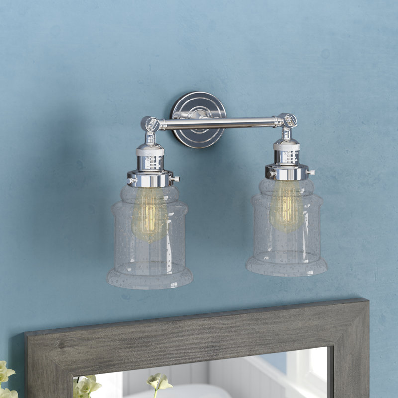 Éclairage de salle de bain à intensité variable 2 lumières Galaviz, Chrome poli