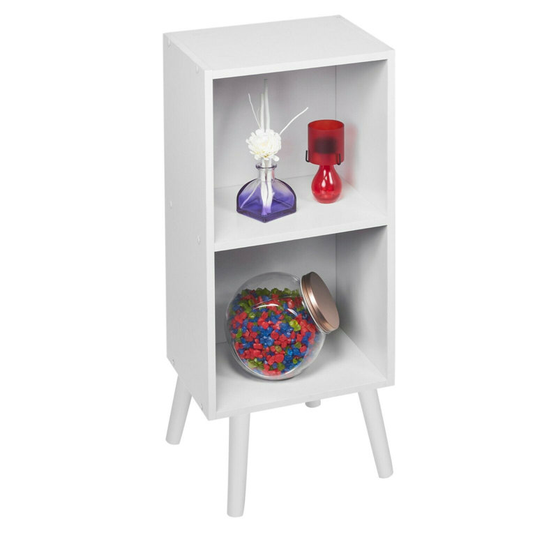 Serlin Wood Standard Bookcase, White/Pine, 80cm H x 60cm W x 30cm D