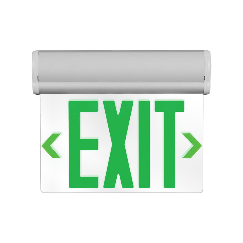 NICOR Lighting Thermoplastic Edge Lit LED Exit Sign, Green