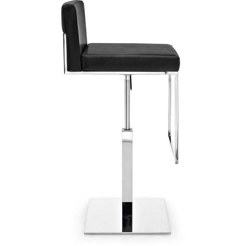Even Plus Upholstered Adjustable Stool with Swivel Base, Black
