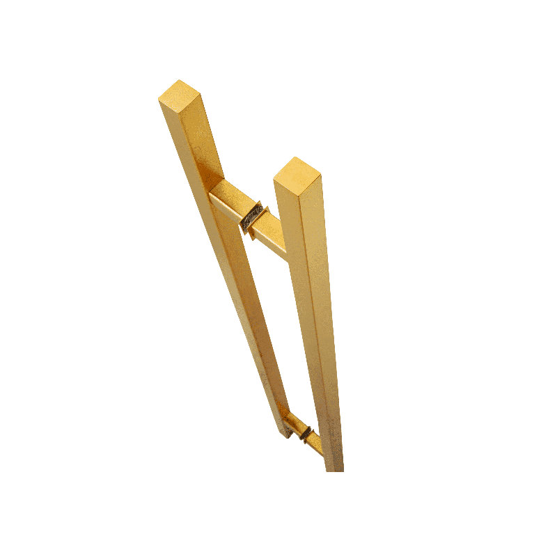 Poignée de porte longue, poignée d'entrée en forme de «H» carrée, acier inoxydable 304, Doré, H 48 po x l 5,91 po x P 5,91 po