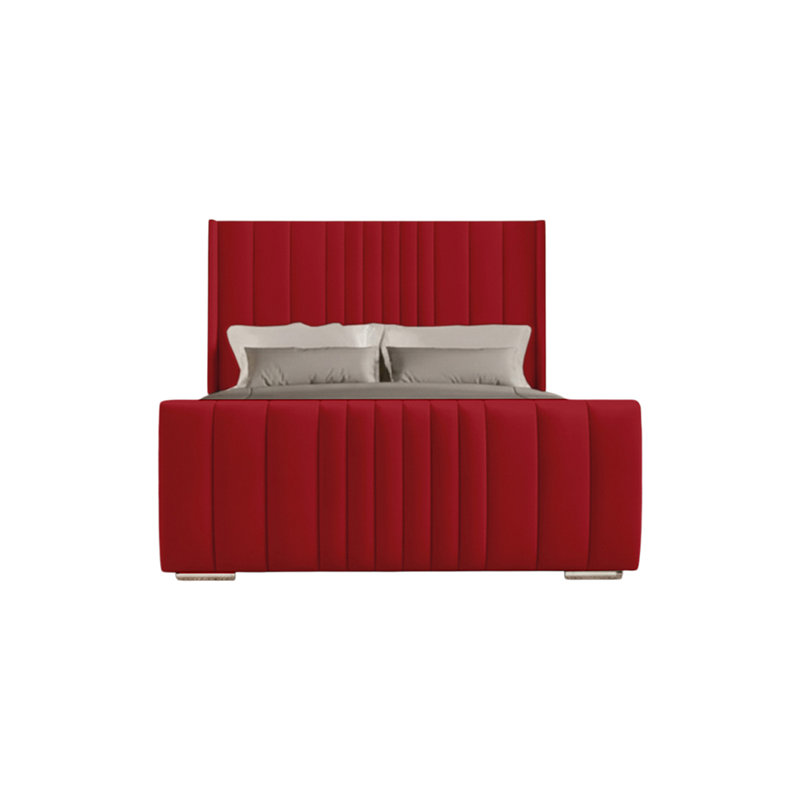 Schwamm Upholstered Bed Frame, Super King (6'), Red
