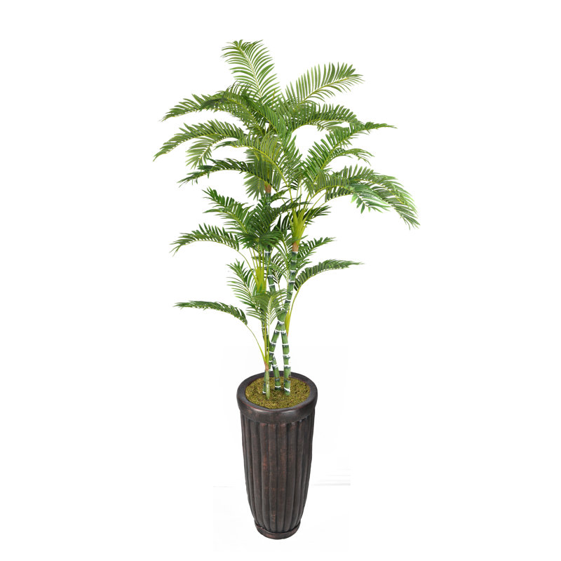Palmier artificiel Panama en pot, H 93 po x l 65,2 po x P 65,2 po