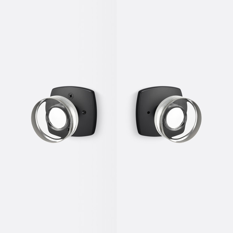 Bouton d'intimité Luna, noir mat, Dos plat