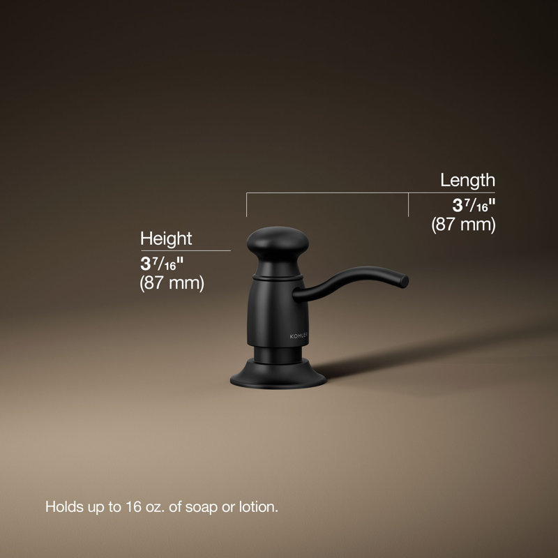 Traditional Soap & Lotion Dispenser, Matte Black