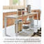 Kitchen Storage Shelf Organizer - Slim Stackable Countertop Rack With Steel Frame And Wood Top For Spices, Oils And Essentials