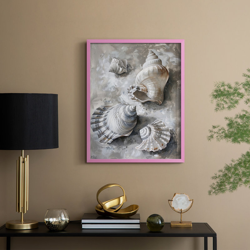 NAUTICAL Series CCLxxxx, reproduction encadrée - bois massif, Rose, H 11 po x l 9 po