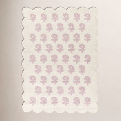 Lola Pink Hand-Tufted Floral Wool Rug