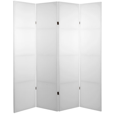 Nayona 6 ft. Tall Folding White Canvas Room Divider