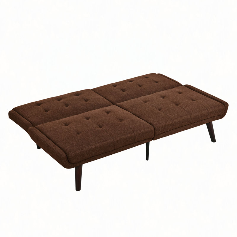 Convertible Futon Sofa Bed, 63" Sleeper Couch With 5-Position Adjustable Backrest, Loveseat For Small Spaces, Guest Bed & Living Room