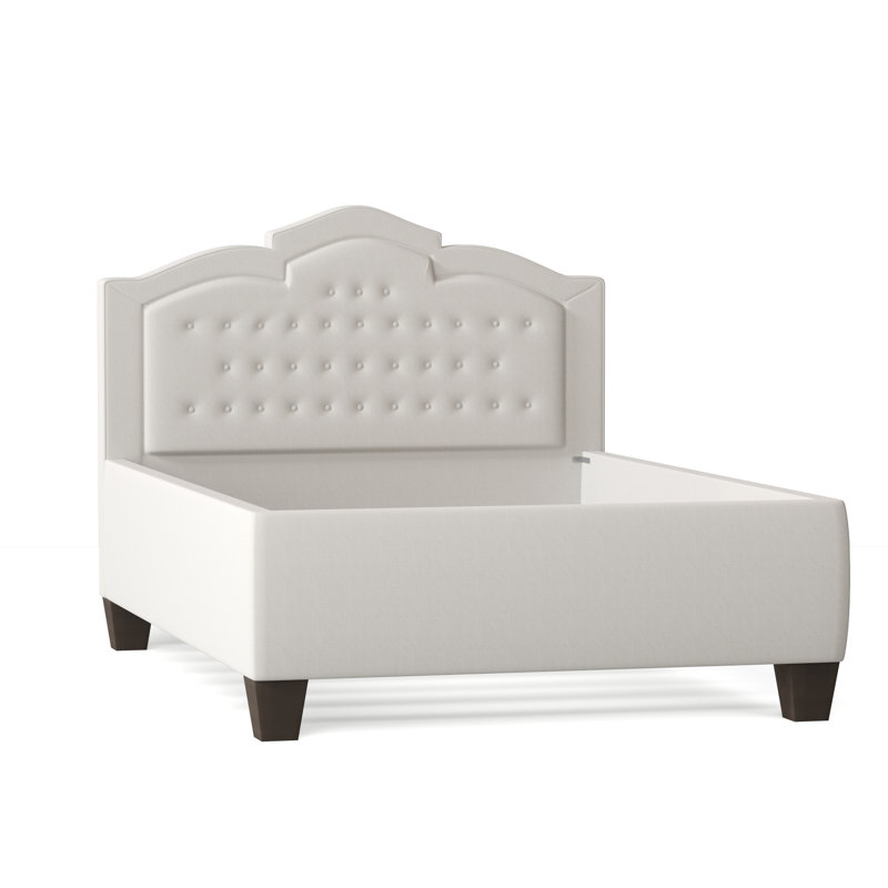 Sheila Upholstered Bed, Queen, Bella Black Performance Velvet, Brown Mahogany