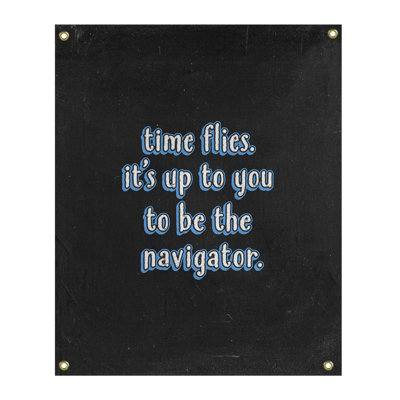 Tapisserie tableau noir en polyester time quote