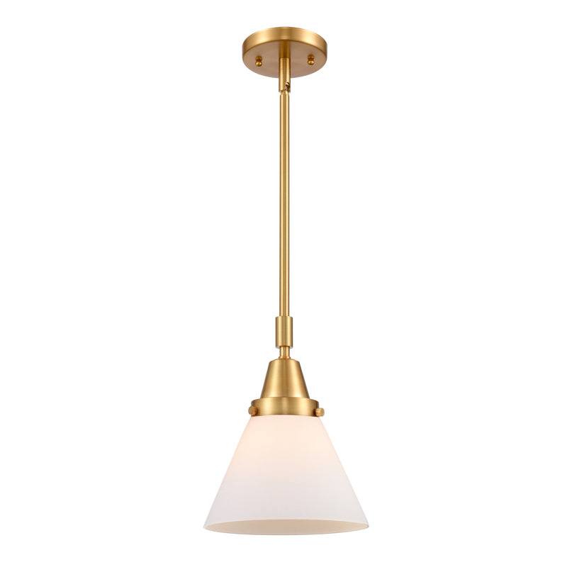 Xaniah 1 - Light Single Pendant, Matte White, 44.12" H x 8" W x 8" D, Satin Gold