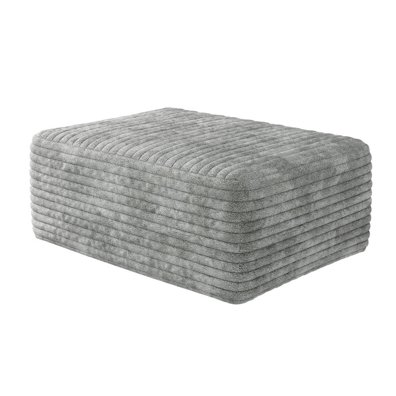 Fauteuil modulaire gris en velours côtelé, aucun assemblage requis