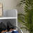 Slim Shoe Storage Cabinet with 4 Flip Drawers and Adjustable Shelves