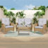 Aluel Wicker 4 - Person Patio Conversation Set with Cushions