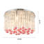 Plafonnier encastré tube rose en cristal Elegance