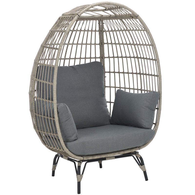 Chaise longue avec coussins Cniyah, Gris