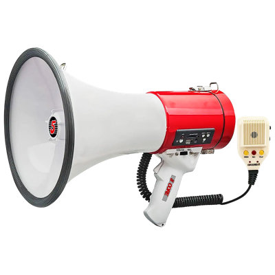 5 Core Megaphone 50W Bull Horn Professional PA Speaker w 1200 Yards Range Loud Siren Voice Amp