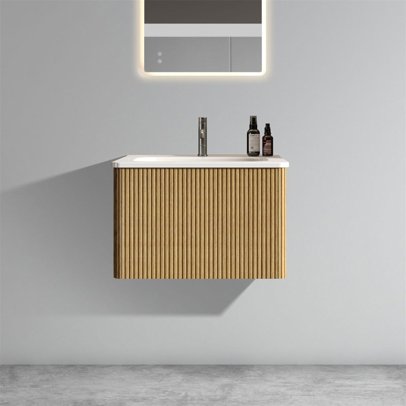 48 24.01'' Single Bathroom Vanity with Top, Oak
