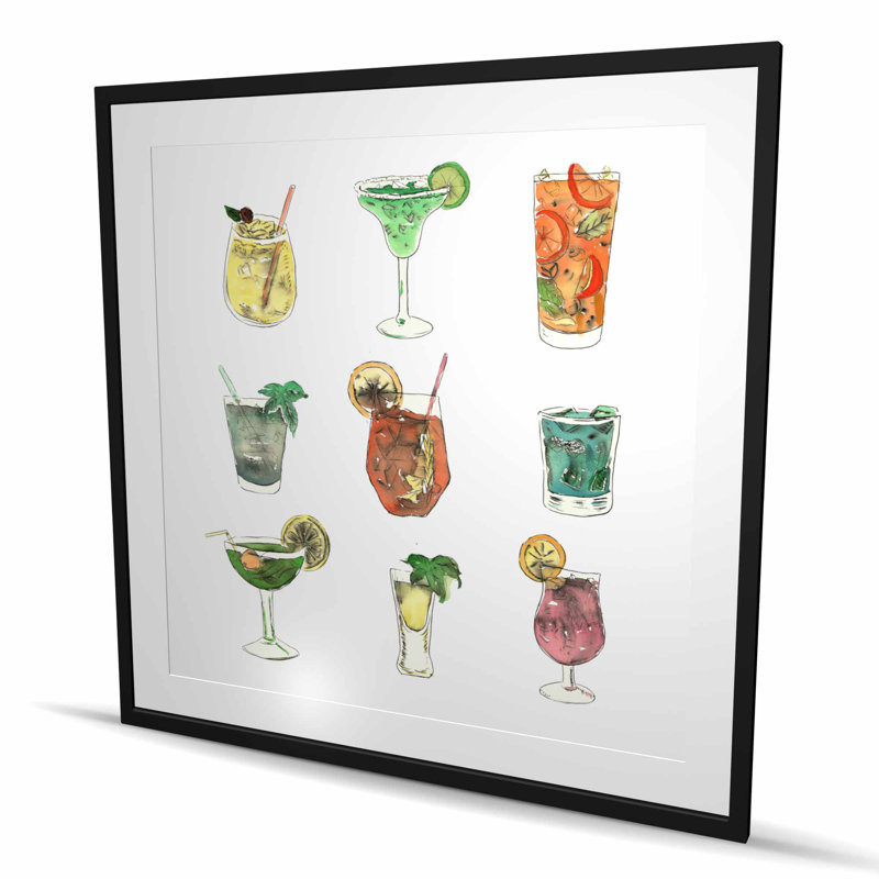 Colourful Cocktail - bleu, reproduction encadrée