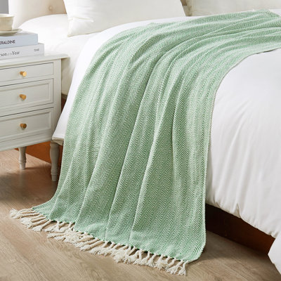 Herringbone Textured Throw Blanket