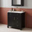 Meuble-lavabo autoportant avec comptoir en céramique, tiroir de rangement escamotable, tablette réglable et support de porte-133423066