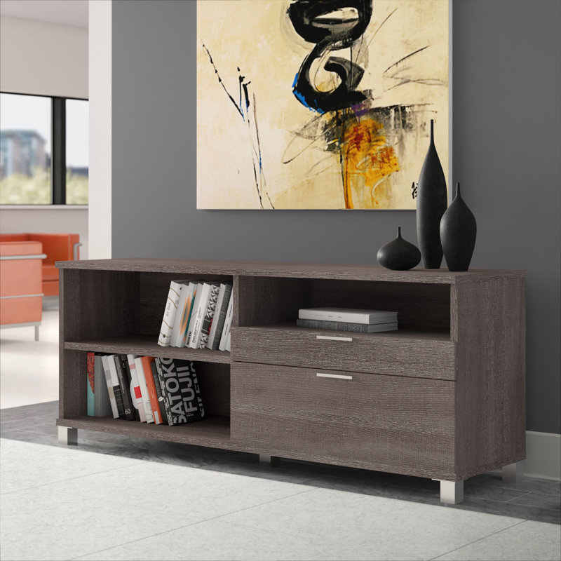 Credenza Desk, Bark Grey
