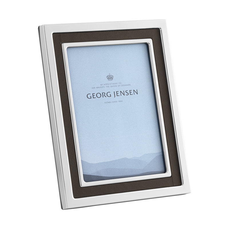 Georg Jensen Silver and Leather 5x7 Picture Frame