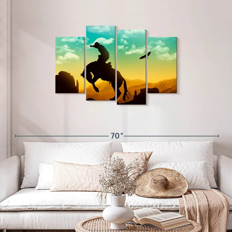 Lelar Eagle And Cowboy, 27" H x 43" W