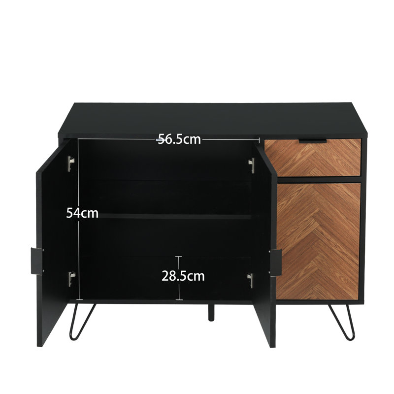 Wiltsie 90cm Sideboard, Black/Wood