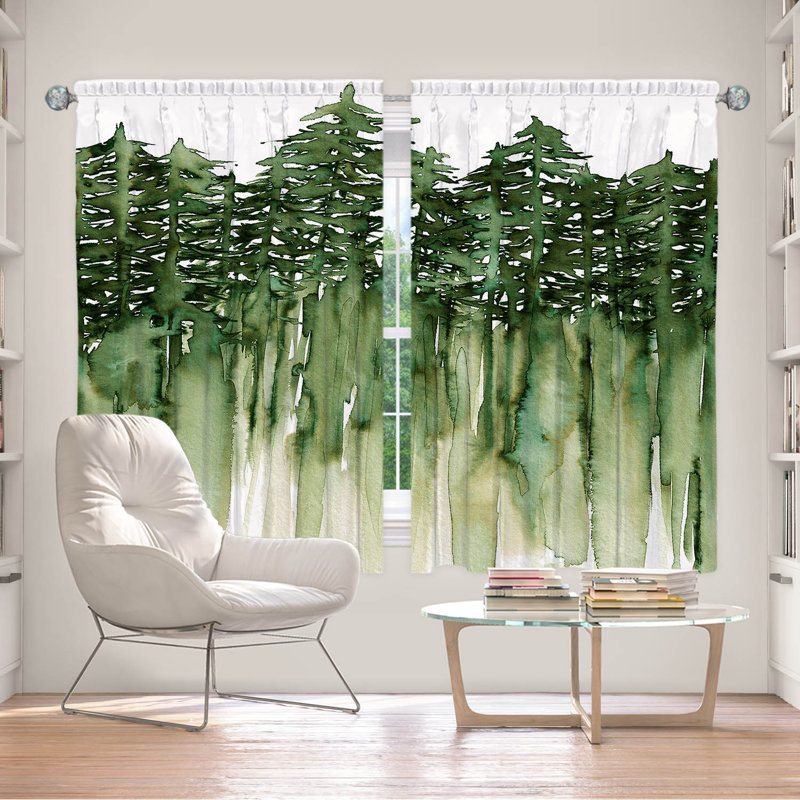 Room Darkening Curtain Pair, 56" W x 78" L, Green